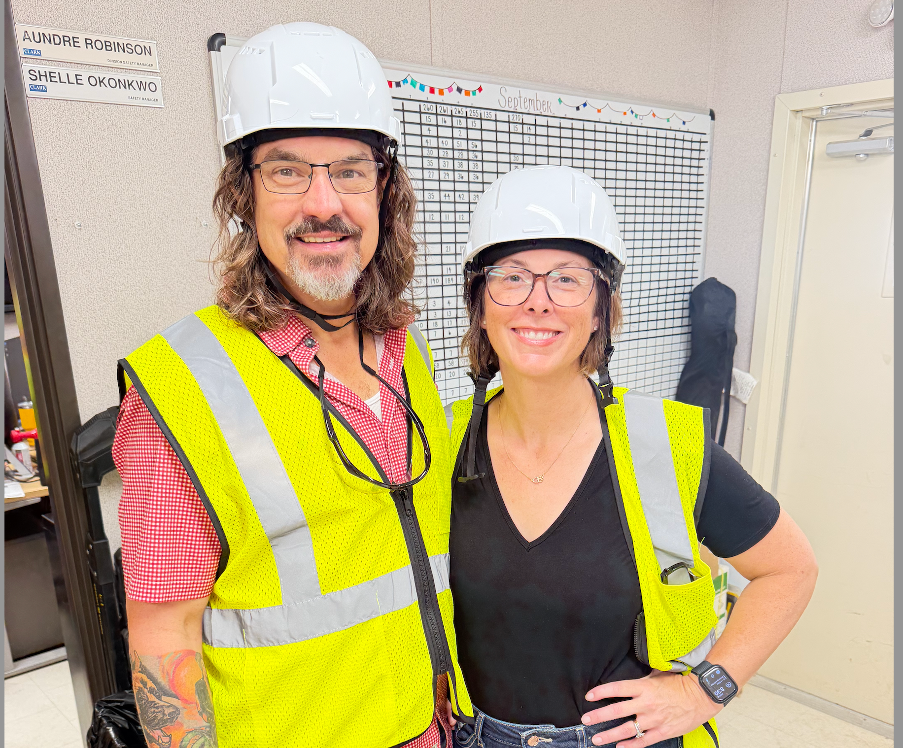 Jeff Shilanski with a Clark Construction safety manager